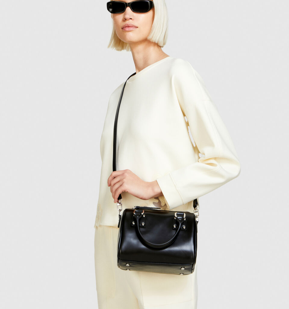Mini vanity-style handbag with shoulder strap - null - Black | Sisley image number 5